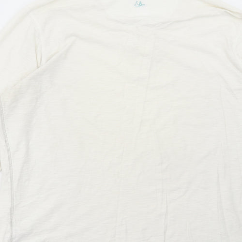 Debenhams Mens White Cotton T-Shirt Size XL Henley