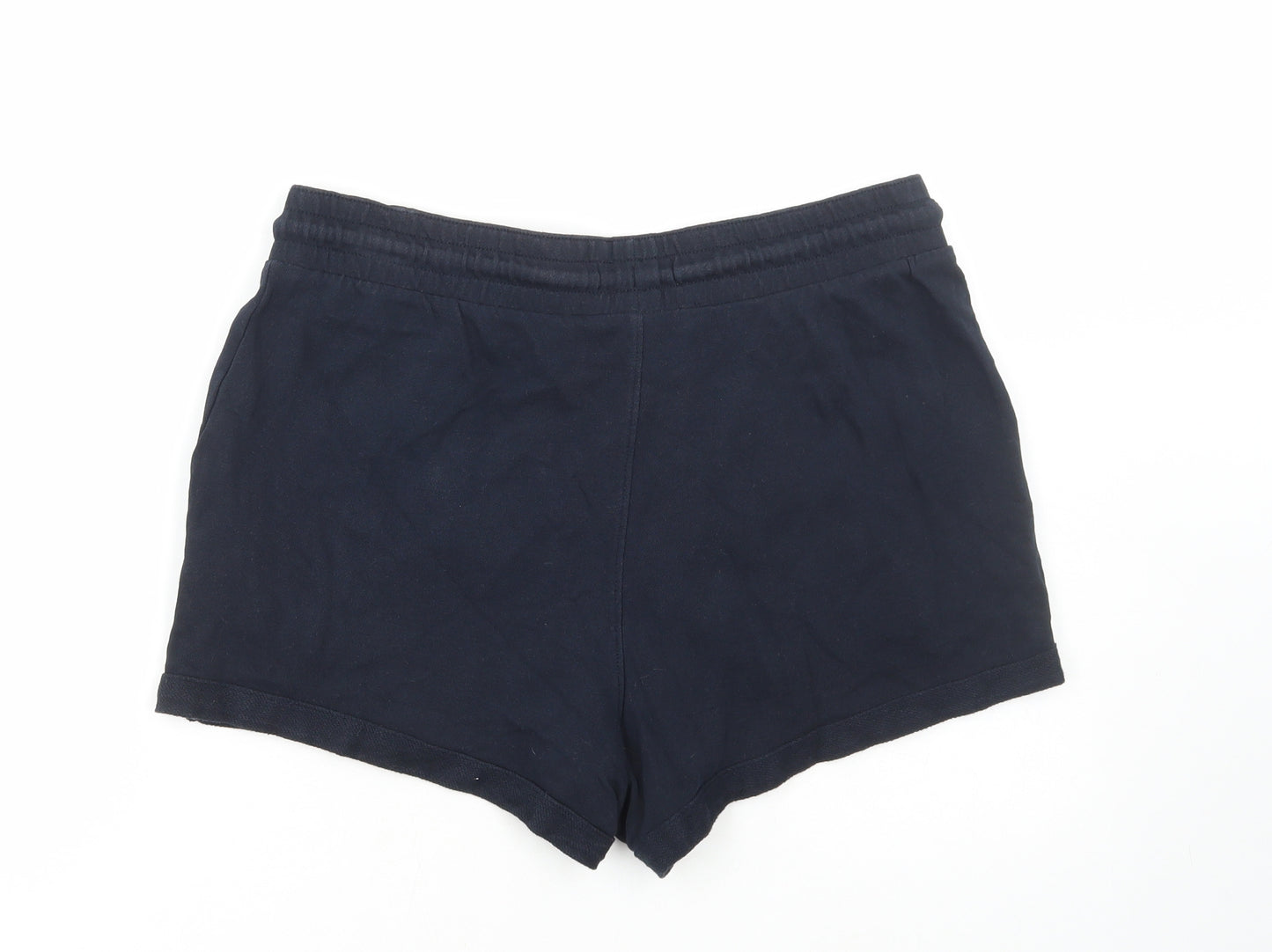 F&F Womens Blue Cotton Sweat Shorts Size 14 L3 in Regular Drawstring