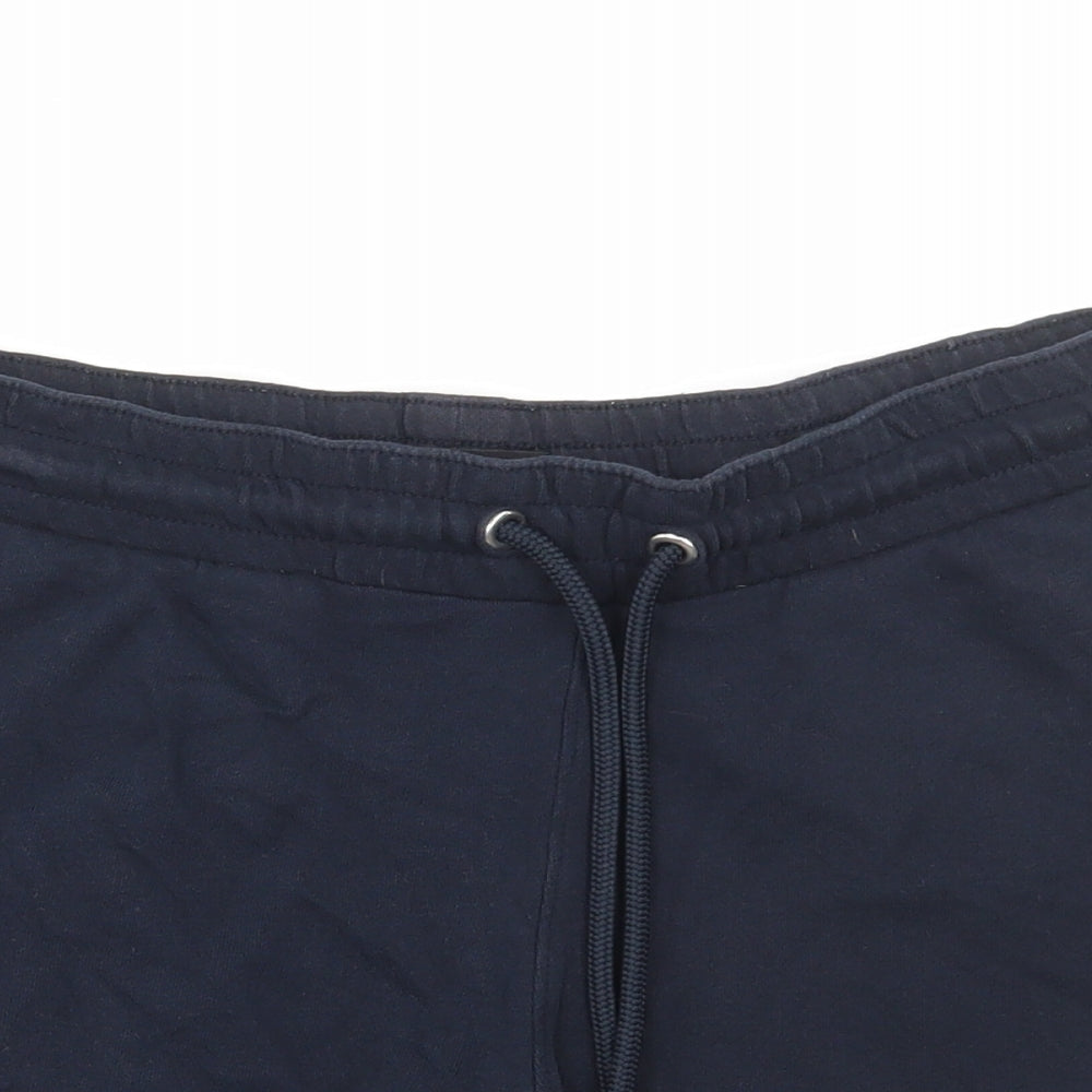 F&F Womens Blue Cotton Sweat Shorts Size 14 L3 in Regular Drawstring
