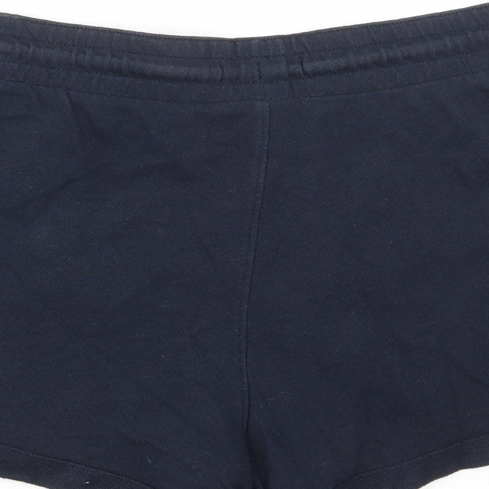 F&F Womens Blue Cotton Sweat Shorts Size 14 L3 in Regular Drawstring