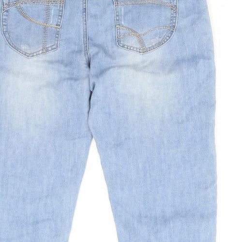 George Womens Blue Cotton Cropped Jeans Size 12 Regular Zip