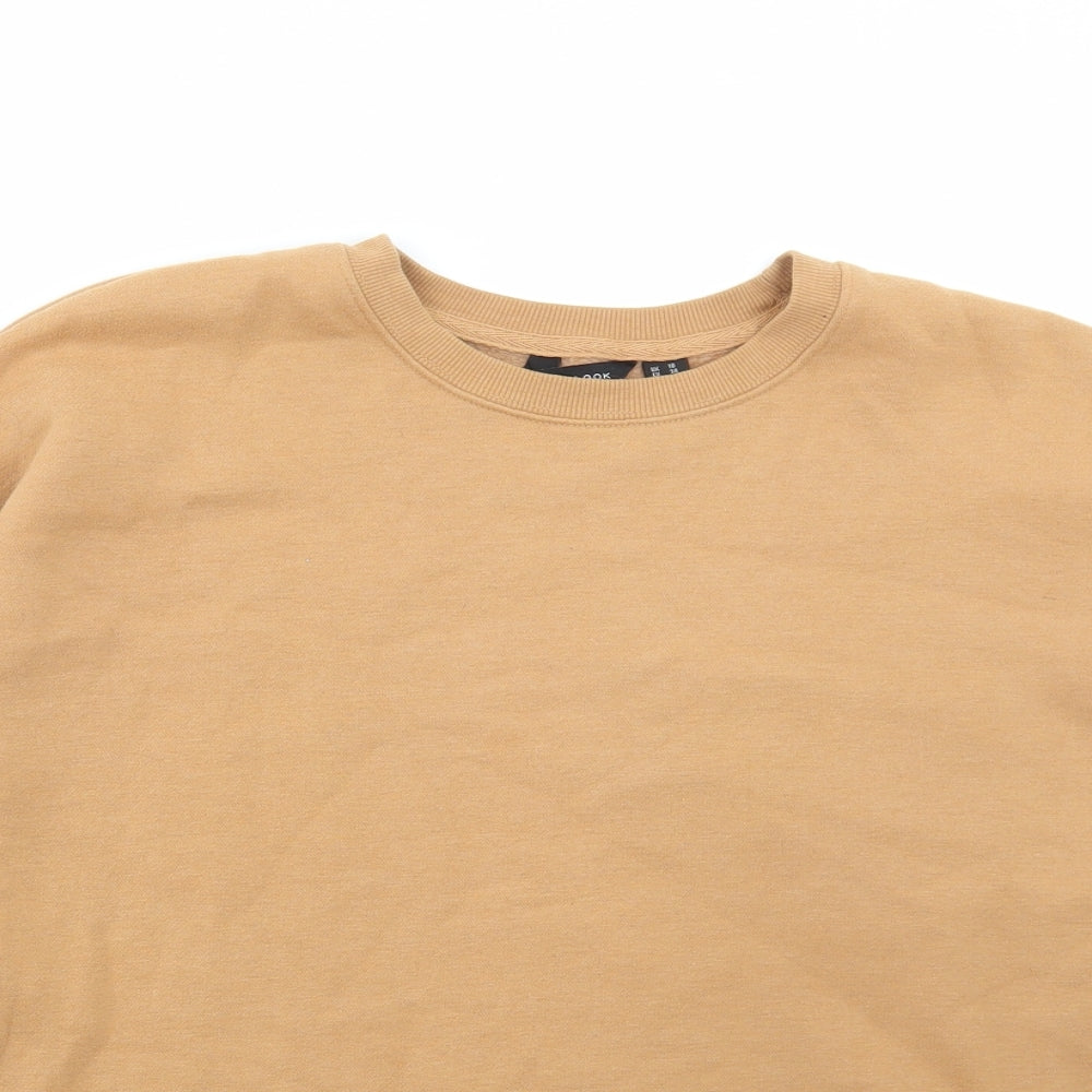 New Look Womens Brown Cotton Pullover Sweatshirt Size 10 Pullover