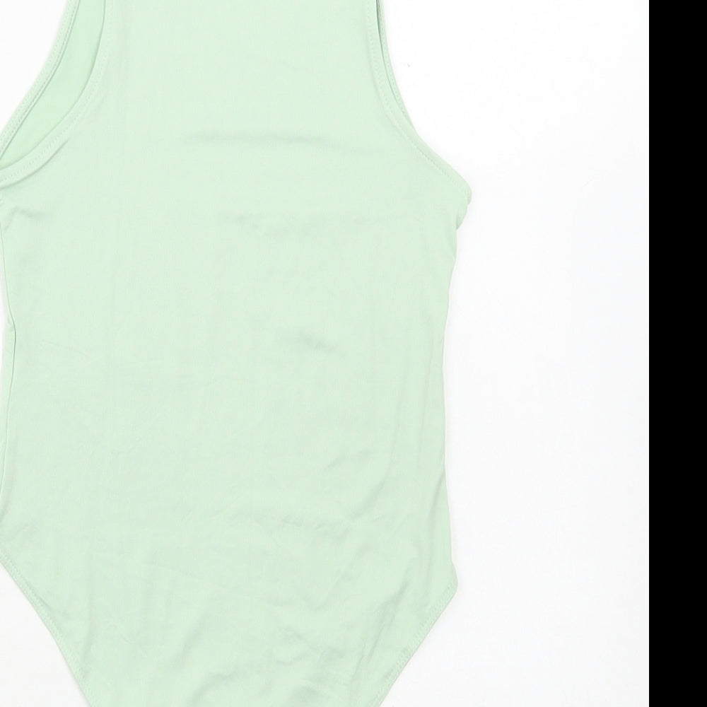Primark Womens Green Polyamide Bodysuit One-Piece Size XS Snap