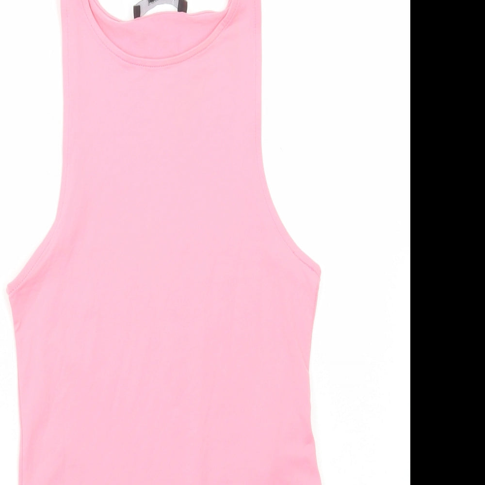 Primark Womens Pink Polyamide Bodysuit One-Piece Size XS Snap