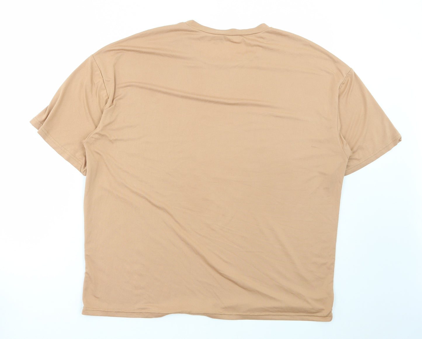 SheIn Womens Brown Polyester Basic T-Shirt Size L Round Neck - Moon and Stars