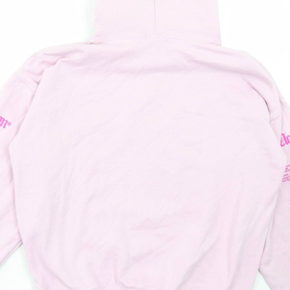 Boohoo Womens Pink Cotton Pullover Hoodie Size S Pullover
