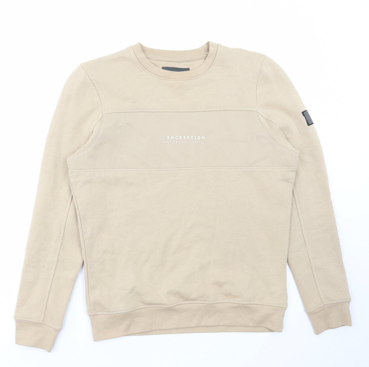 George Mens Beige Cotton Pullover Sweatshirt Size S - Encryption