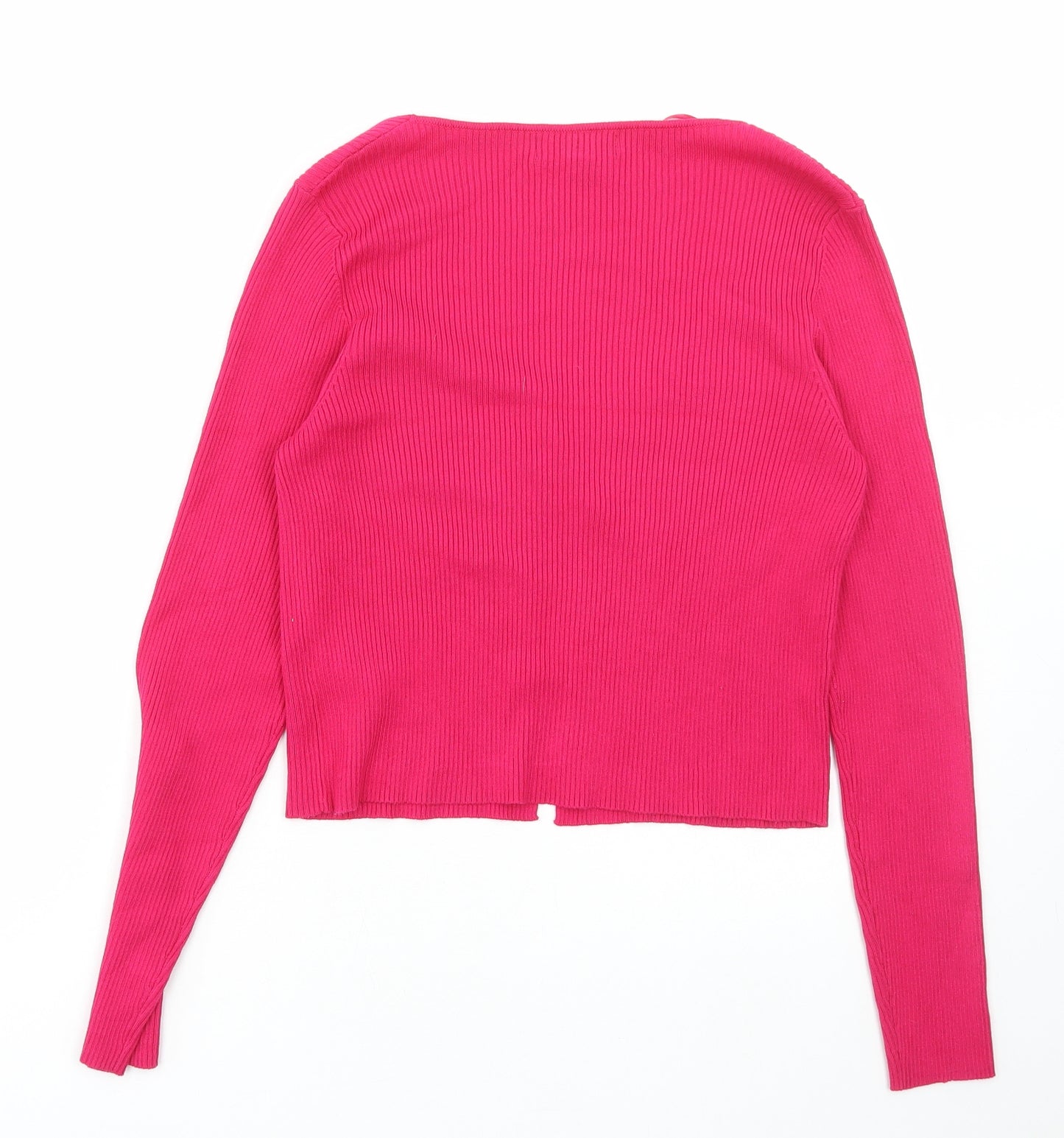 Primark Womens Pink V-Neck Viscose Cardigan Jumper Size S