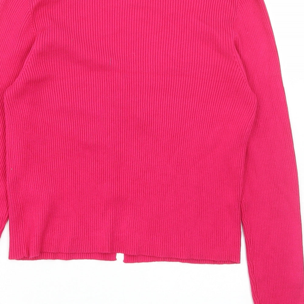 Primark Womens Pink V-Neck Viscose Cardigan Jumper Size S