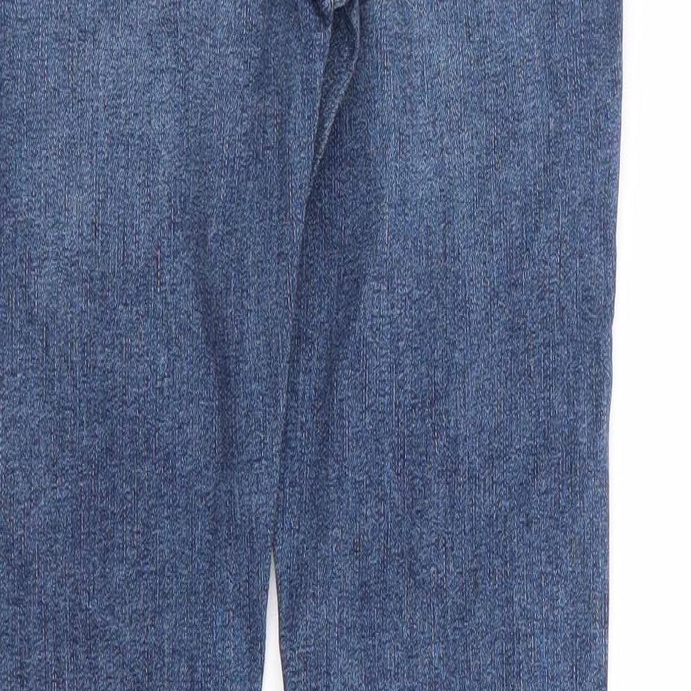 Gap Girls Blue Geometric Cotton Skinny Jeans Size 8 Years Extra-Slim Zip - Stars, Distressed