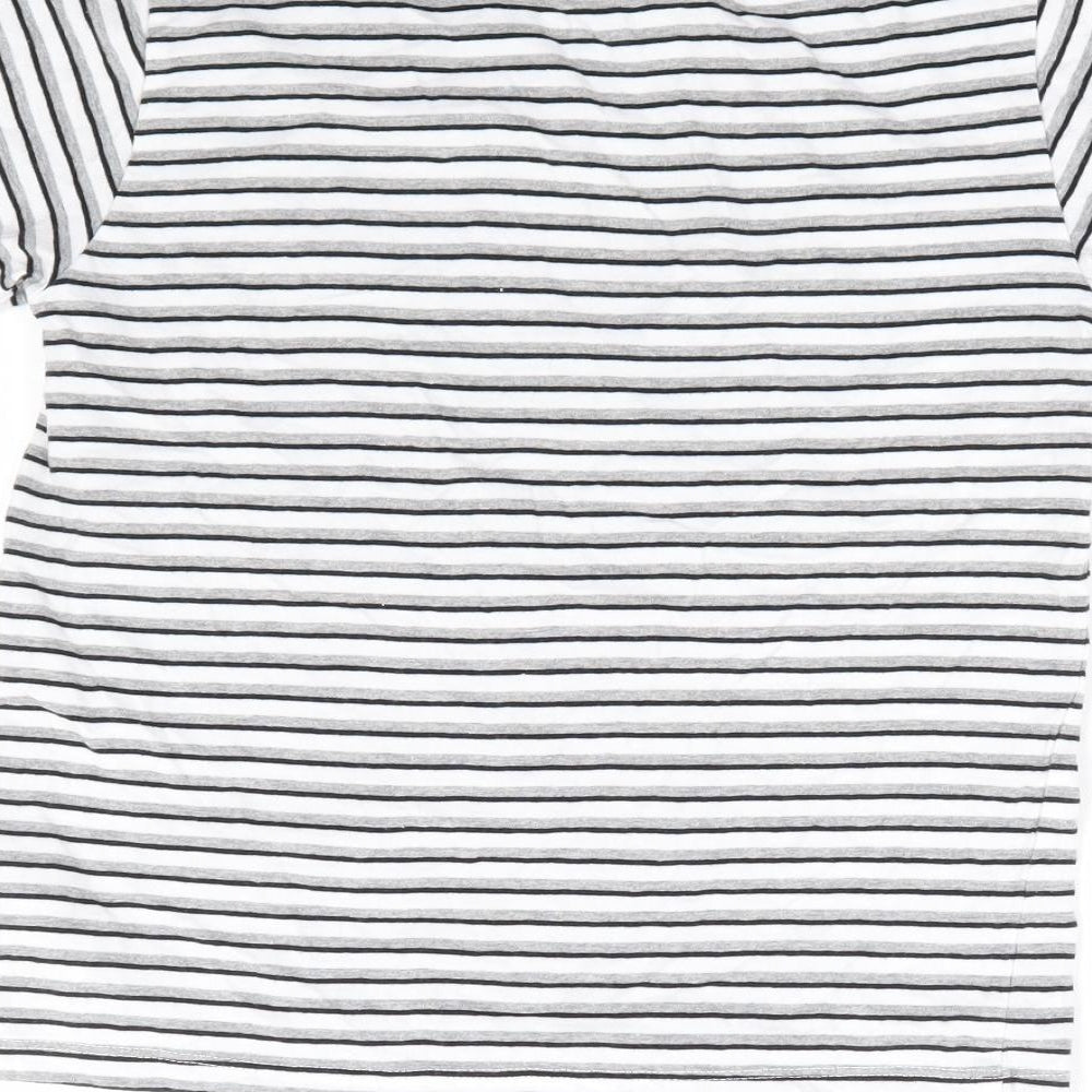 Firetrap Boys Black Striped Cotton Basic T-Shirt Size 9-10 Years Round Neck Pullover