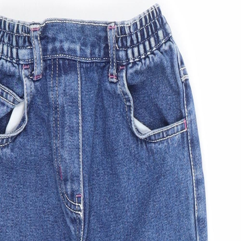 George Girls Blue 100% Cotton Cargo Jeans Size 18-24 Months Pullover