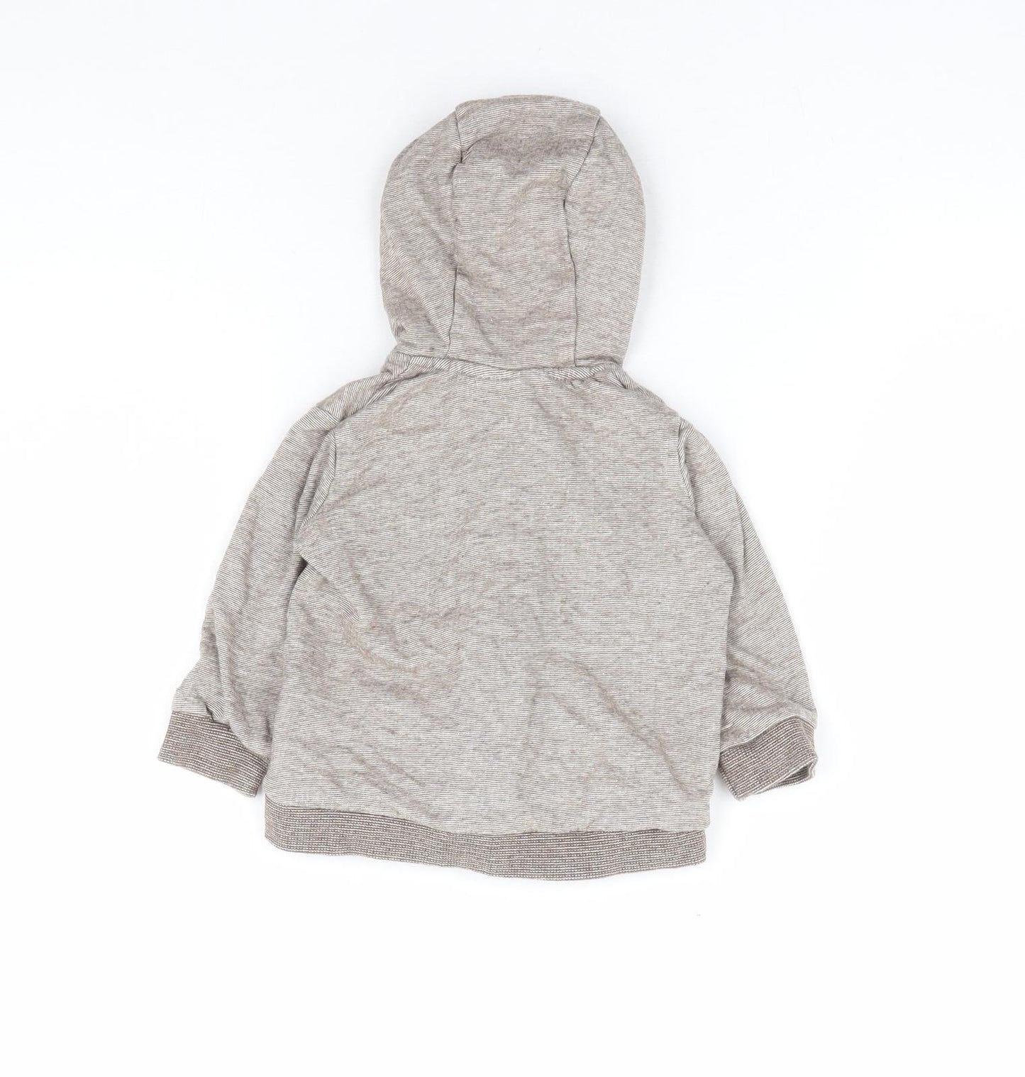 George Baby Brown Striped 100% Cotton Full Zip Jumper Size 6-9 Months Zip - Super New to the Crew