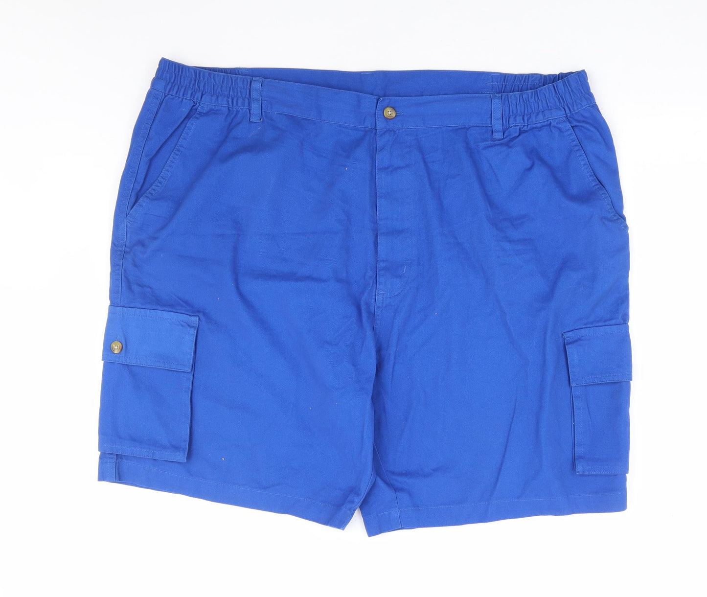 Cotton Traders Mens Blue Cotton Cargo Shorts Size 44 in L11 in Regular Zip