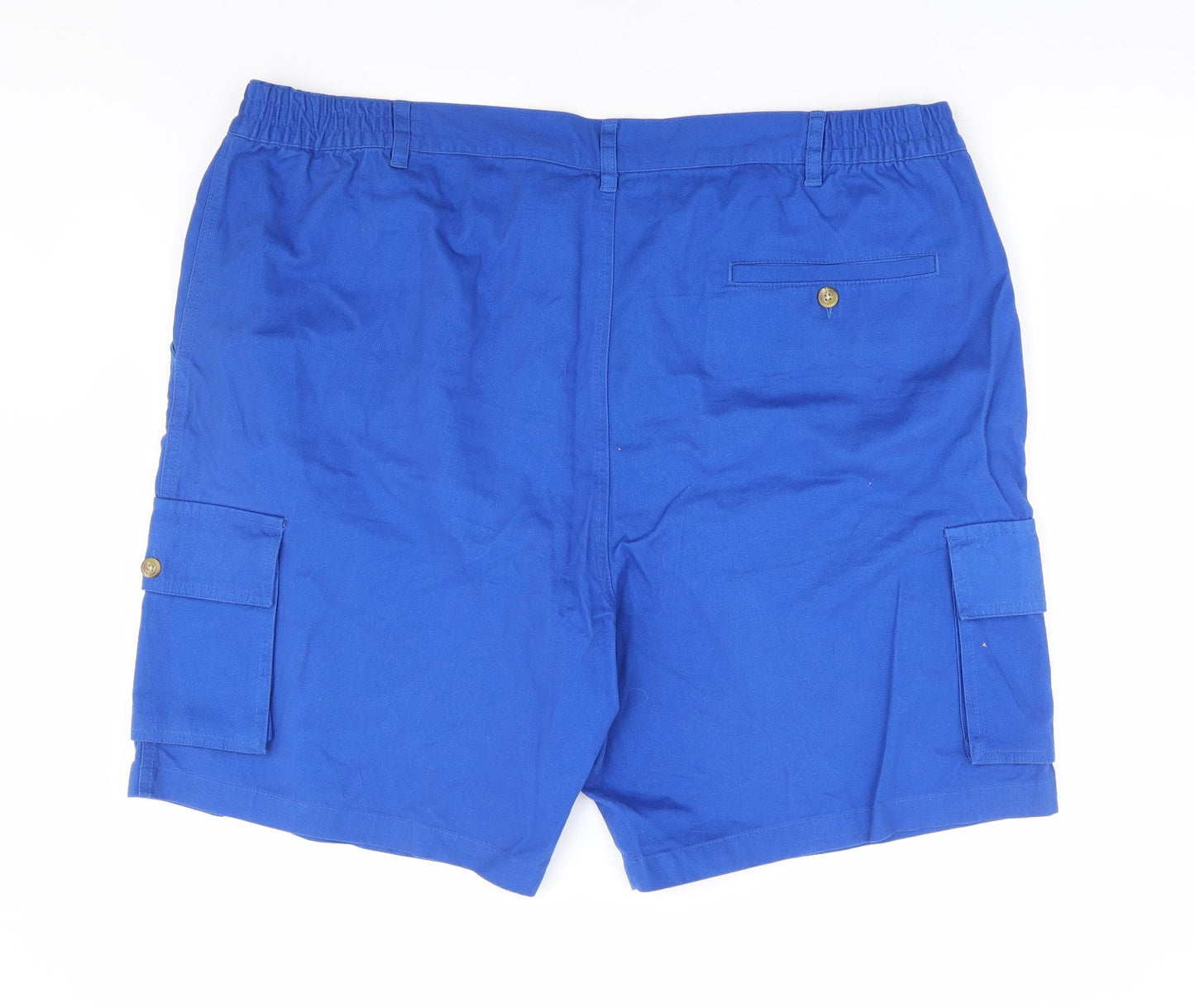 Cotton Traders Mens Blue Cotton Cargo Shorts Size 44 in L11 in Regular Zip