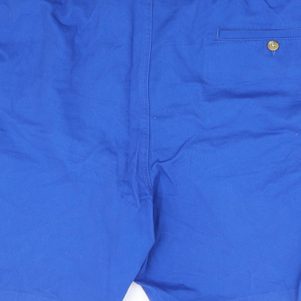 Cotton Traders Mens Blue Cotton Cargo Shorts Size 44 in L11 in Regular Zip
