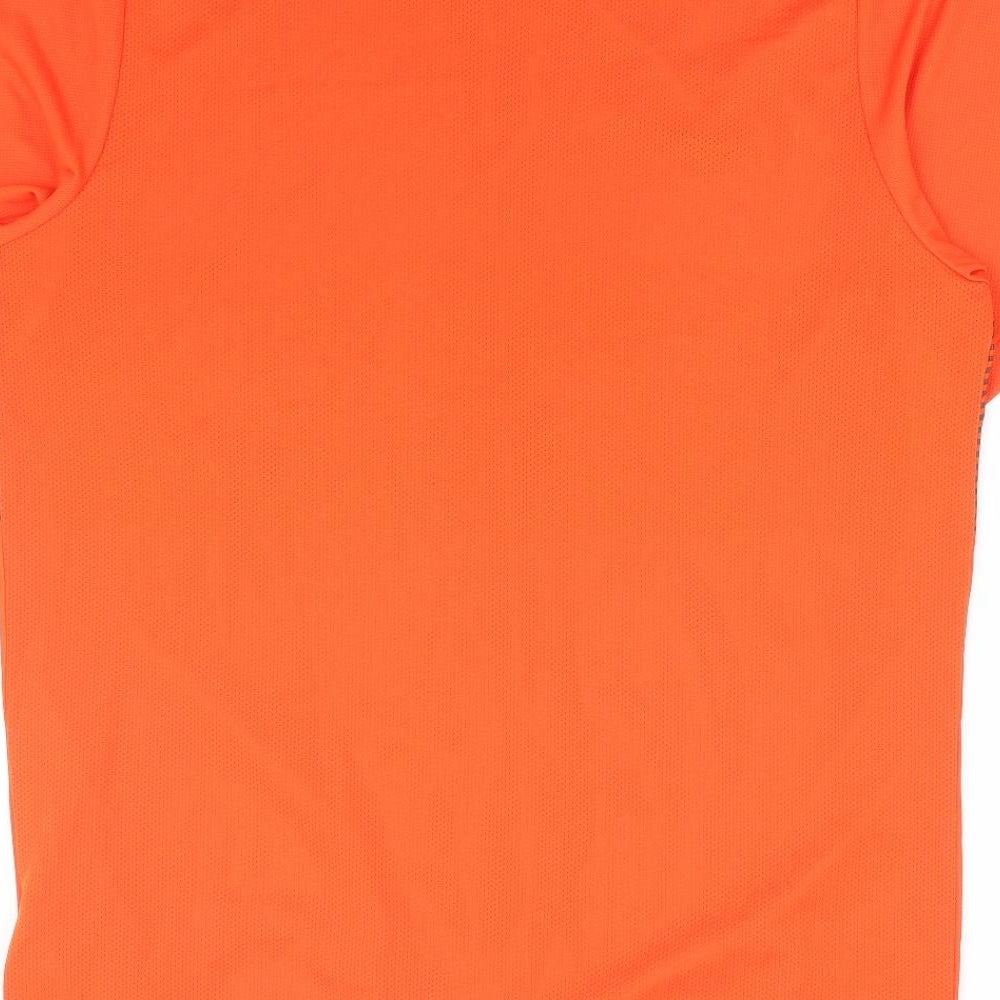 Nike Mens Orange Polyester Basic T-Shirt Size L Round Neck Pullover - Football
