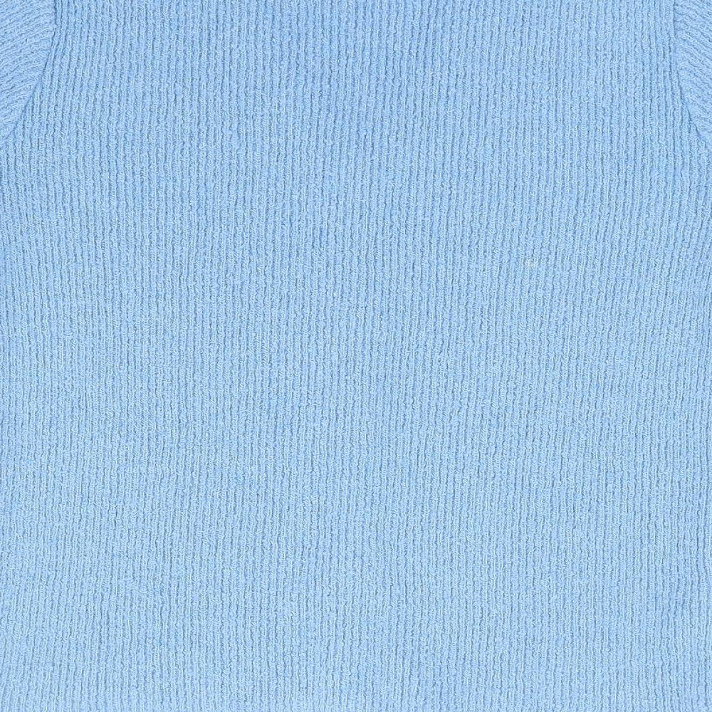 George Womens Blue V-Neck Acrylic Cardigan Jumper Size 12