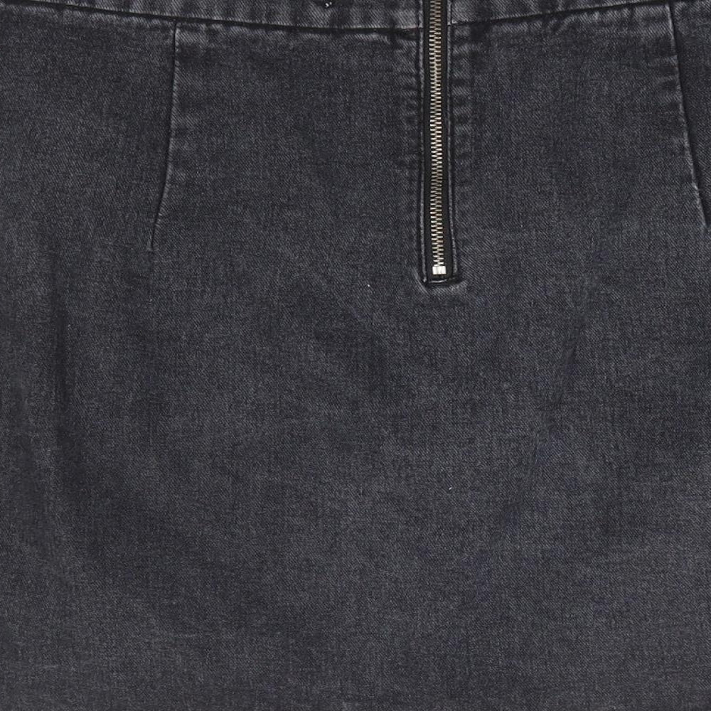 Primark Womens Black Cotton Mini Skirt Size 12 Zip