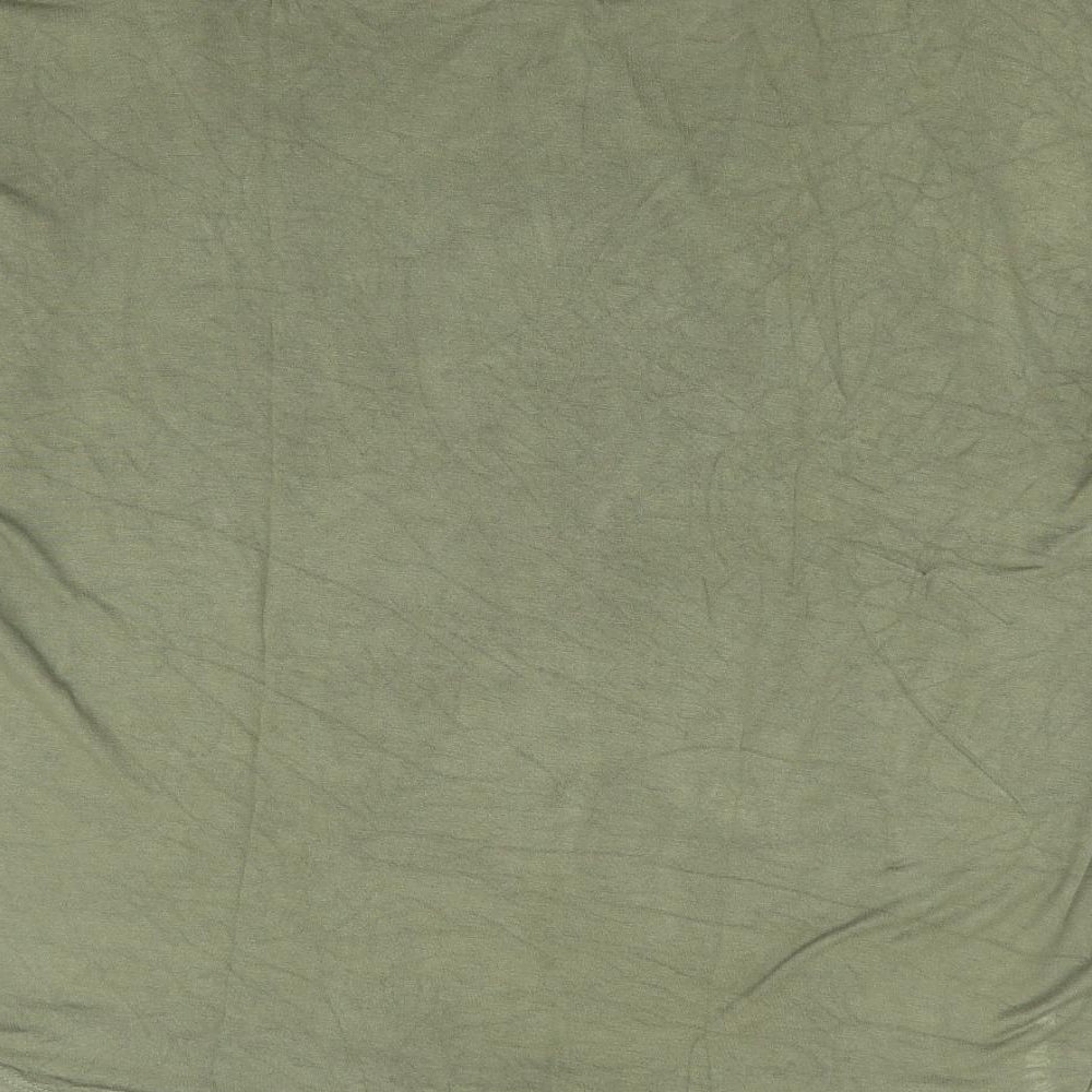 Primark Womens Green Polyester Basic T-Shirt Size 10 Round Neck - Suede Front