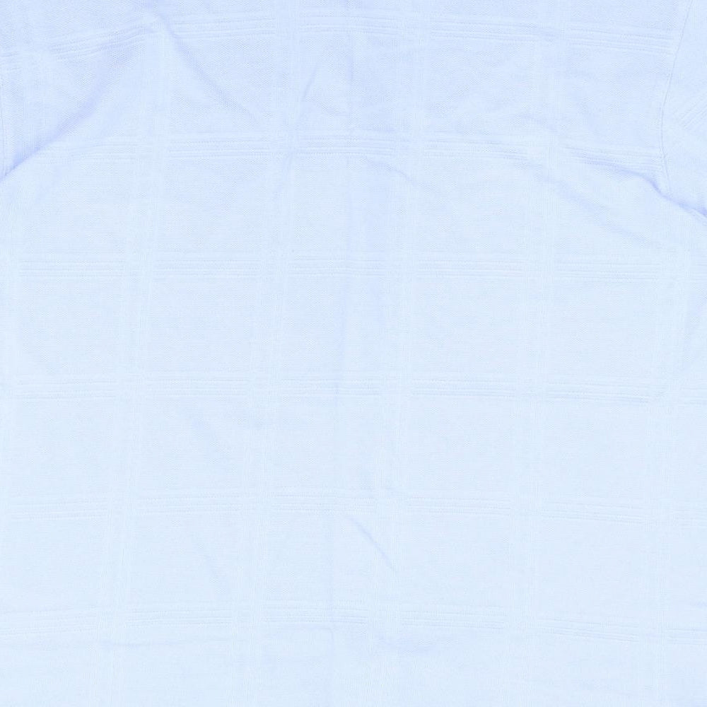 Kangol Mens Blue Check Cotton Polo Size 2XL Collared Button