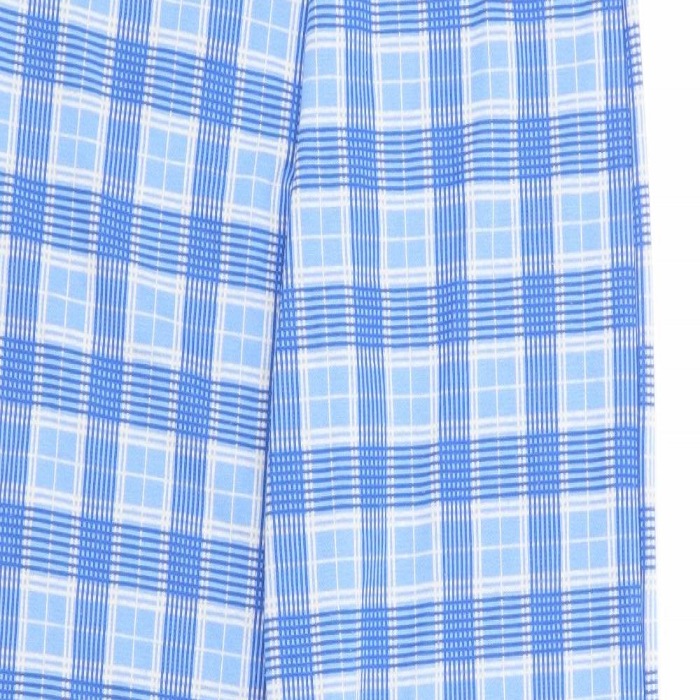ASOS Womens Blue Plaid Polyester Trousers Size 6 L31 in Regular