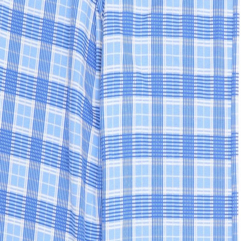 ASOS Womens Blue Plaid Polyester Trousers Size 6 L31 in Regular