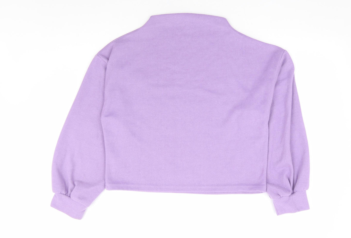 SheIn Womens Purple Mock Neck Cotton Pullover Jumper Size S - Cropped