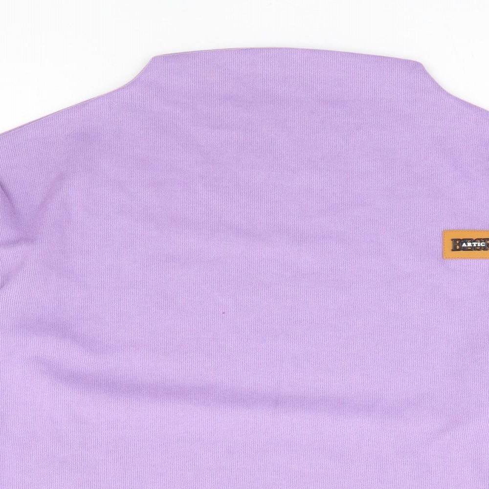 SheIn Womens Purple Mock Neck Cotton Pullover Jumper Size S - Cropped
