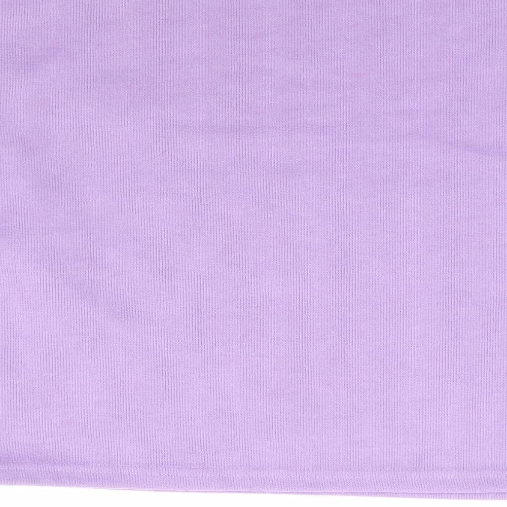 SheIn Womens Purple Mock Neck Cotton Pullover Jumper Size S - Cropped