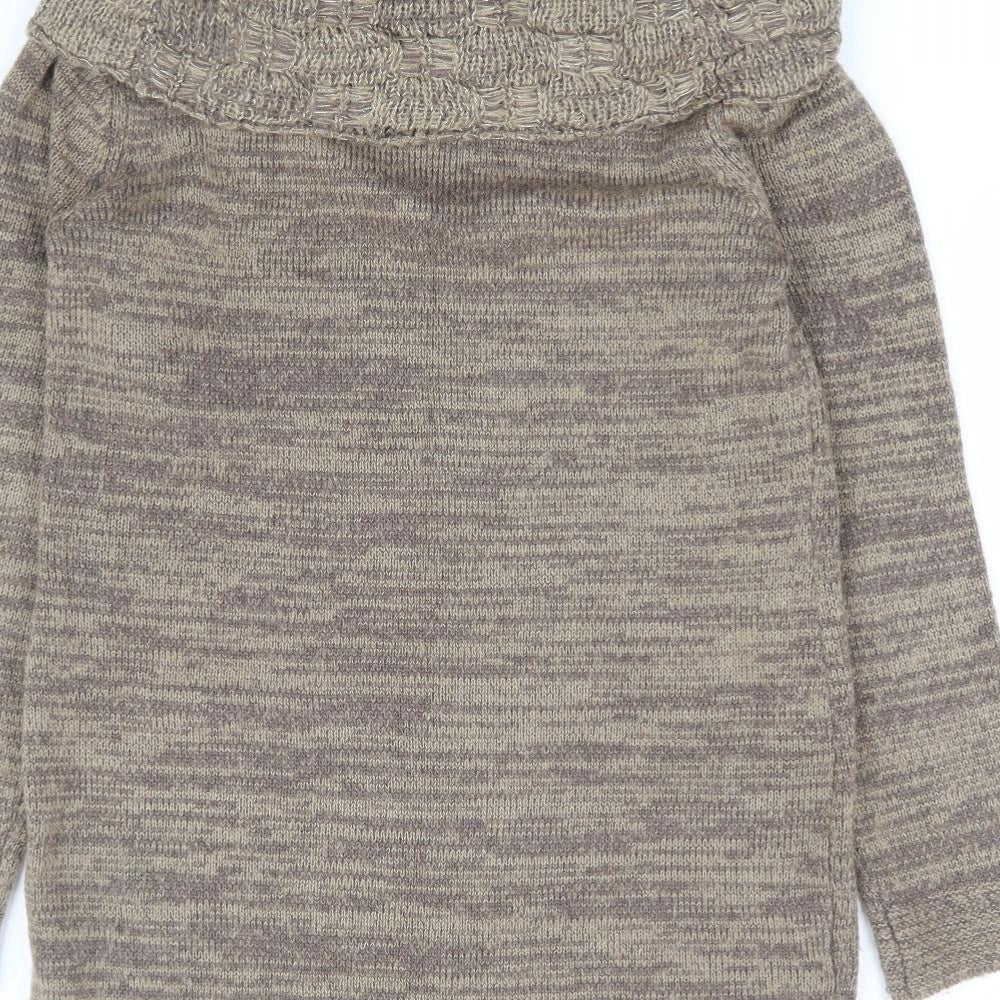 Per Una Womens Brown Roll Neck Acrylic Tunic Jumper Size M