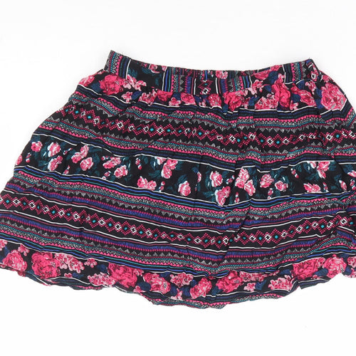 New Look Womens Multicoloured Geometric Viscose Flare Skirt Size 8