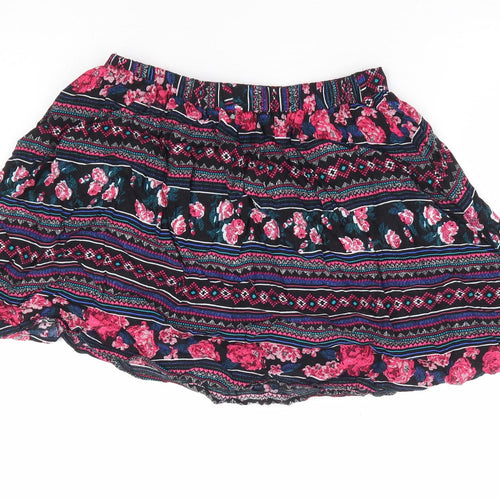 New Look Womens Multicoloured Geometric Viscose Flare Skirt Size 8