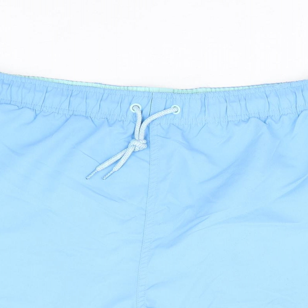 Primark Mens Blue Polyester Athletic Shorts Size M L6 in Regular Drawstring - Swim Short