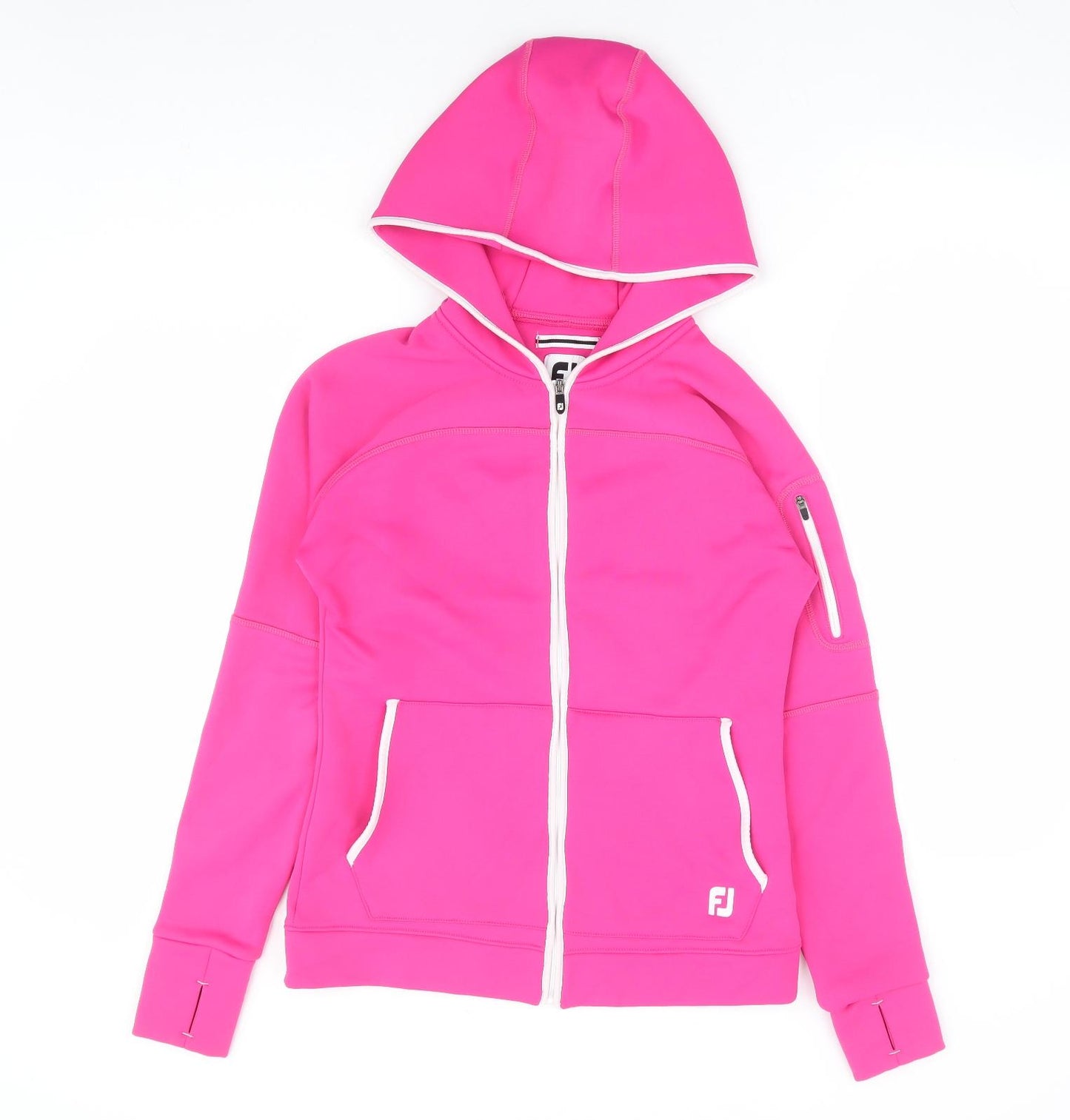 FJ Womens Pink Polyester Full Zip Hoodie Size 10 Zip