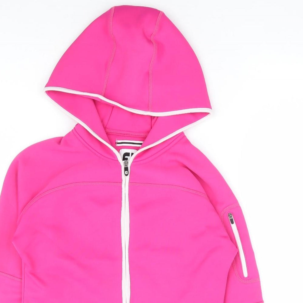 FJ Womens Pink Polyester Full Zip Hoodie Size 10 Zip