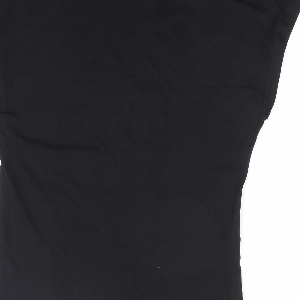 Dorothy Perkins Womens Black Cotton Basic T-Shirt Size 10 Round Neck