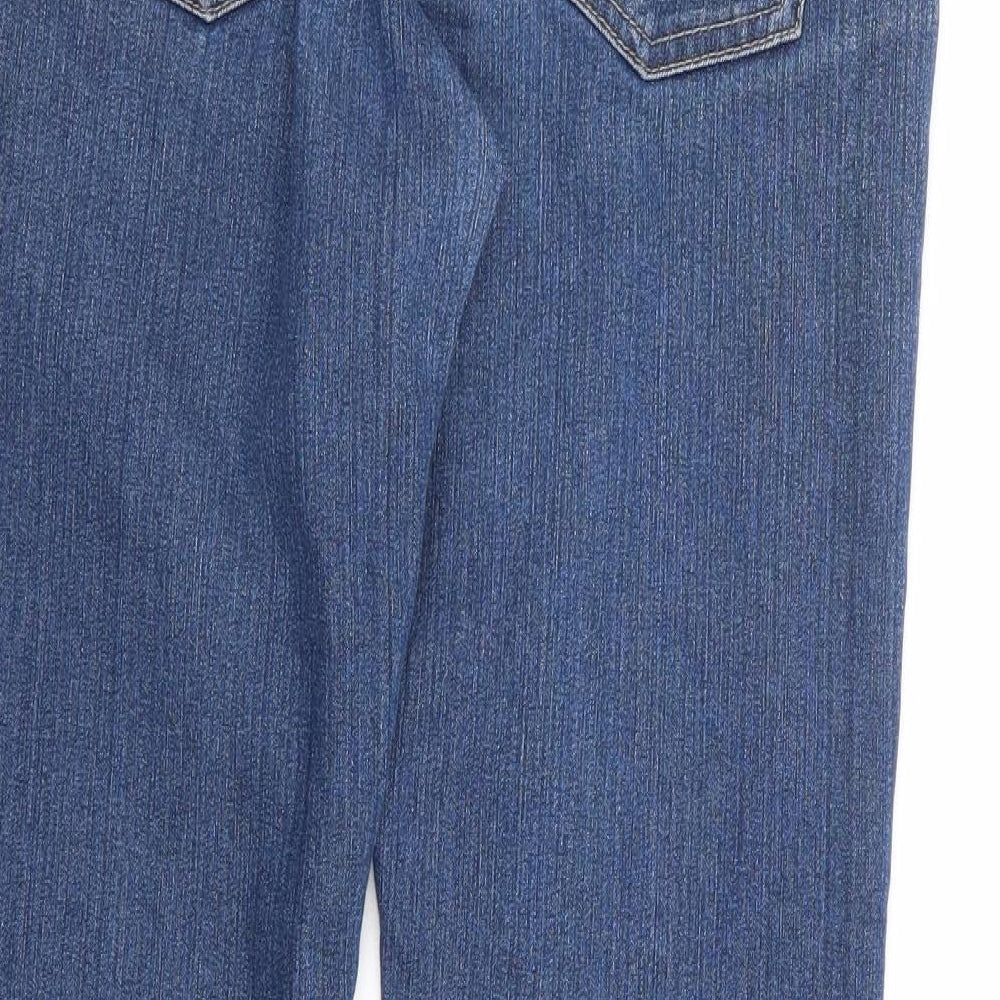 George Womens Blue Cotton Straight Jeans Size 10 L27 in Regular Zip - Short Length