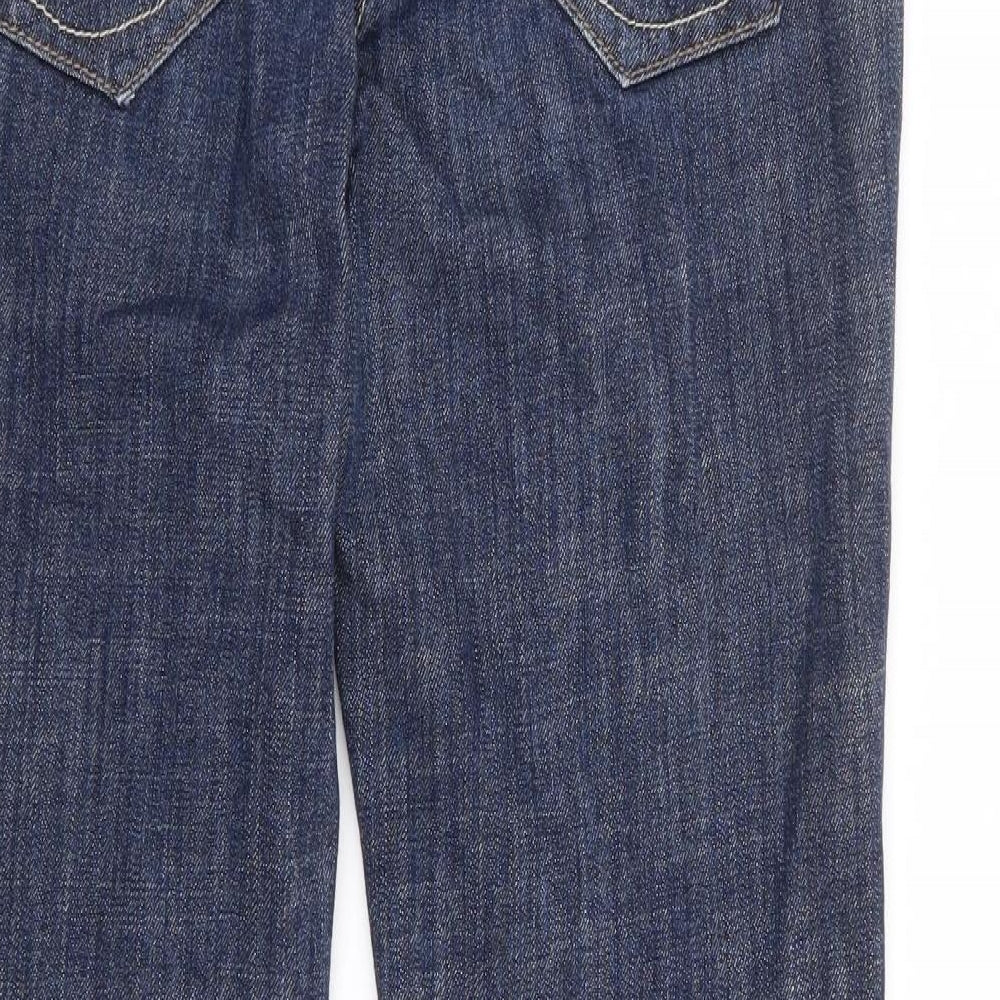 NEXT Womens Blue Cotton Bootcut Jeans Size 12 L28 in Regular Zip