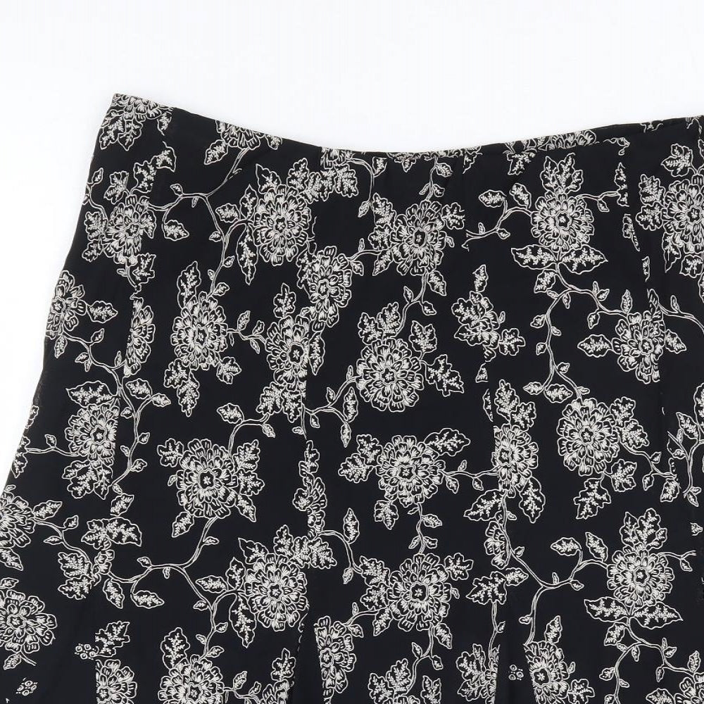 NEXT Womens Black Floral Viscose Trumpet Skirt Size 10