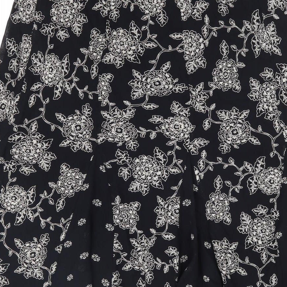 NEXT Womens Black Floral Viscose Trumpet Skirt Size 10