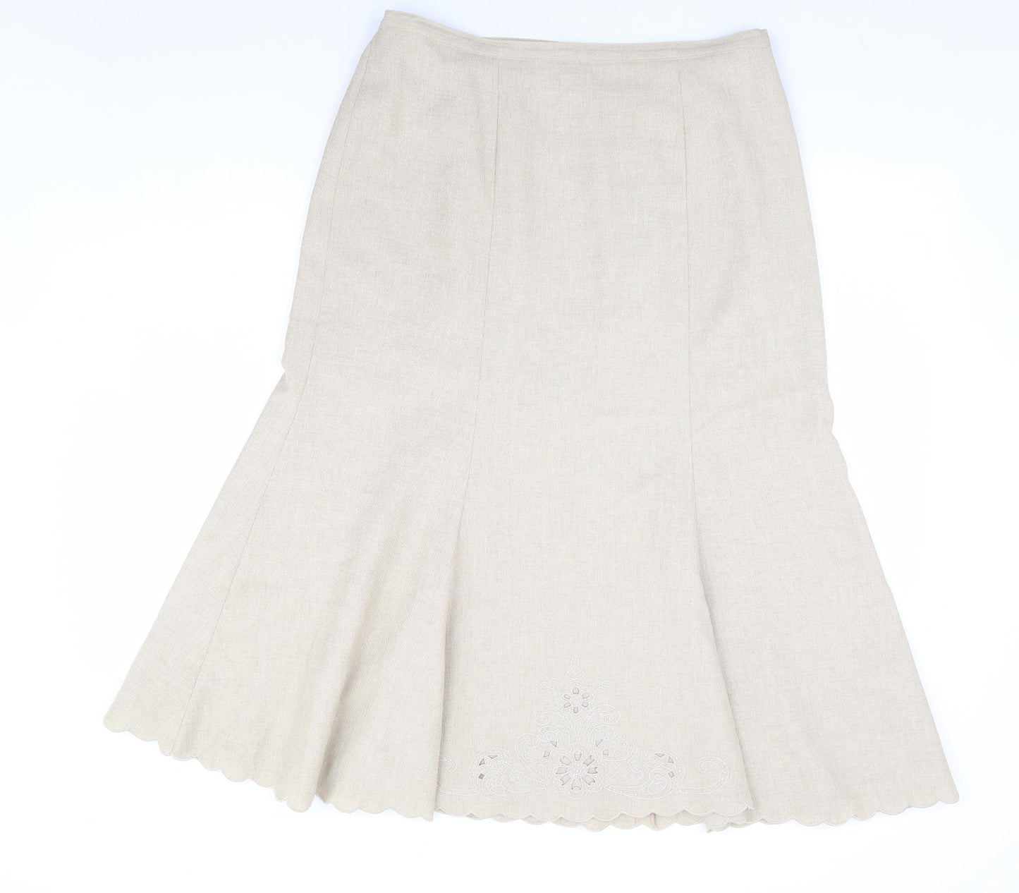 Eastex Womens Beige Polyester Trumpet Skirt Size 14 Zip