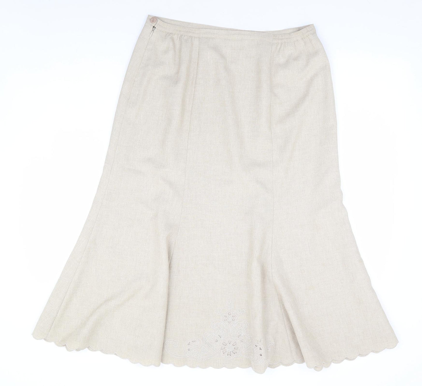 Eastex Womens Beige Polyester Trumpet Skirt Size 14 Zip