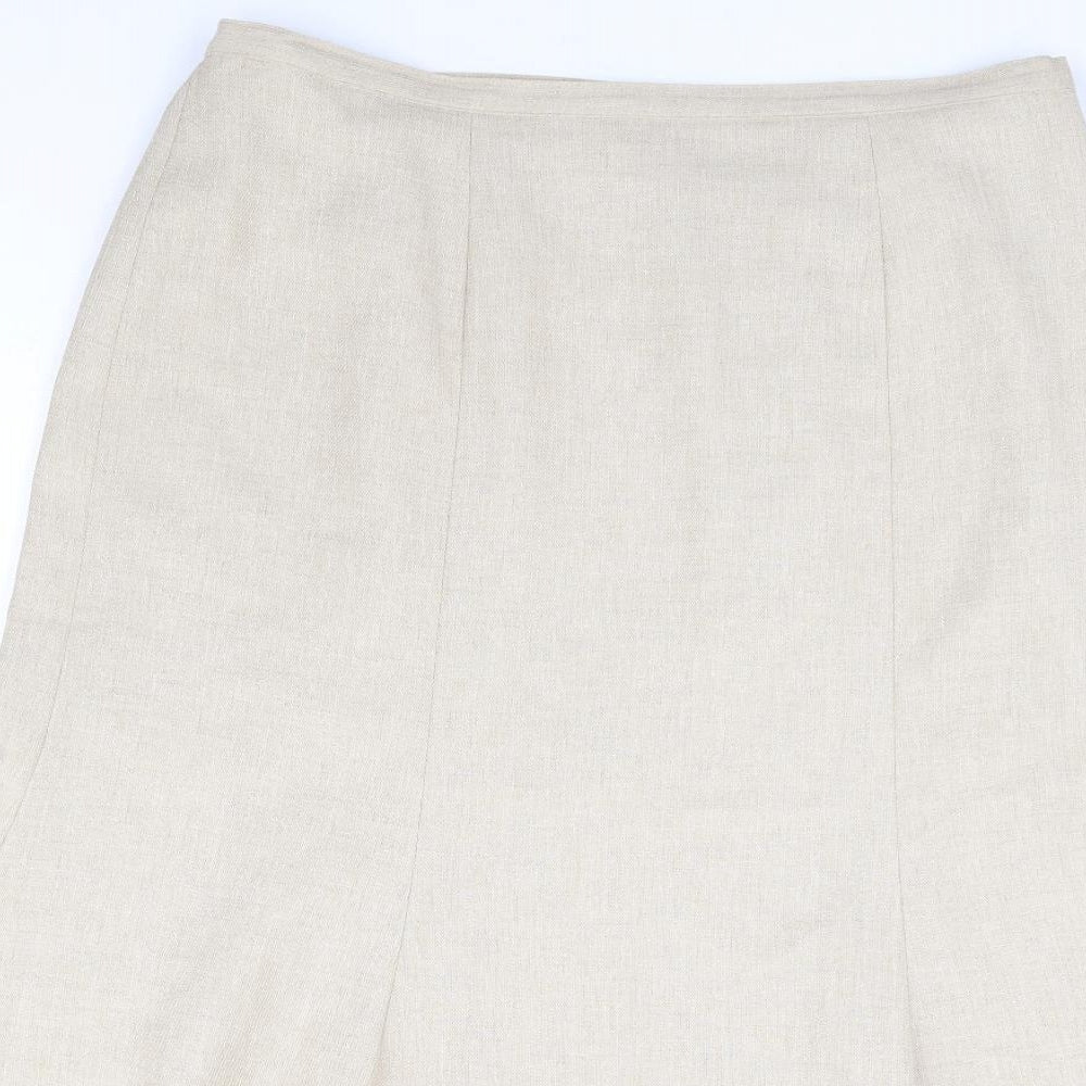 Eastex Womens Beige Polyester Trumpet Skirt Size 14 Zip