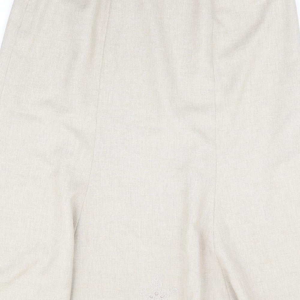 Eastex Womens Beige Polyester Trumpet Skirt Size 14 Zip
