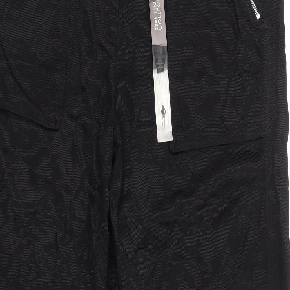 Marks and Spencer Womens Black Viscose Trousers Size 14 L30 in Regular Zip