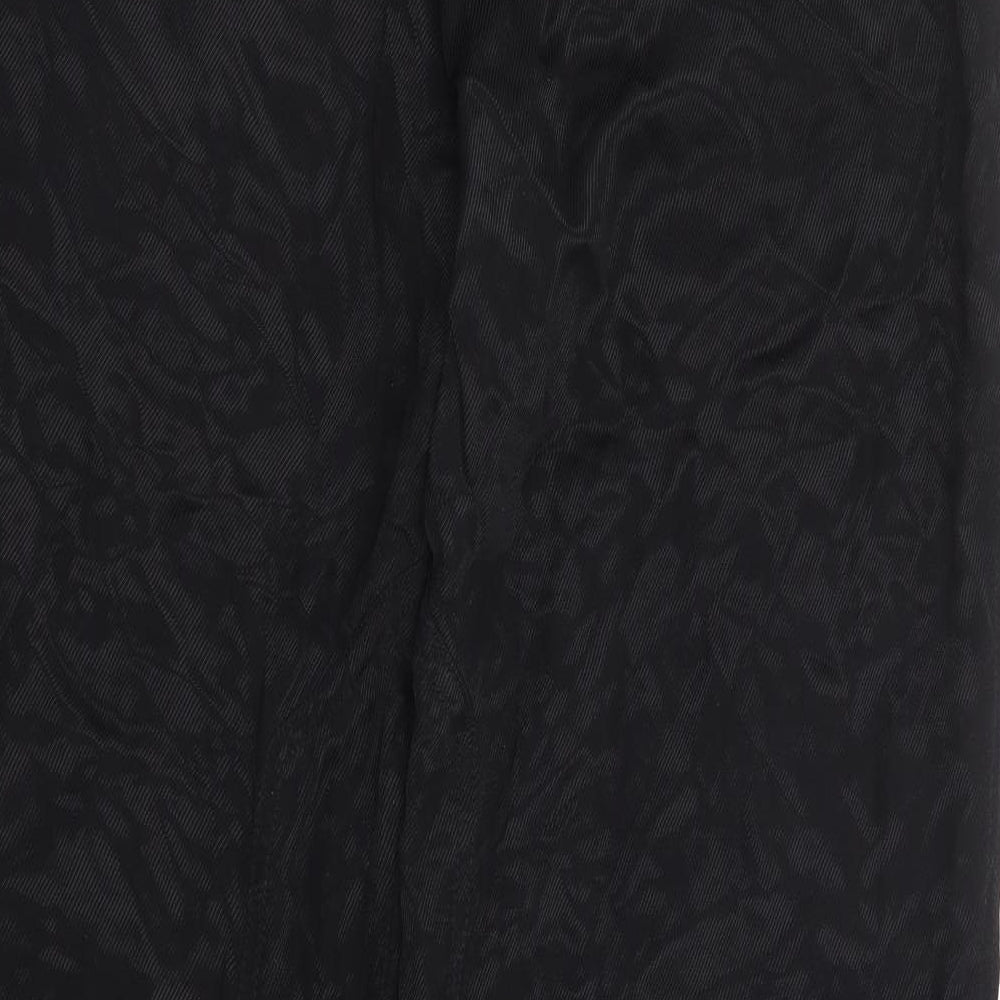 Marks and Spencer Womens Black Viscose Trousers Size 14 L30 in Regular Zip