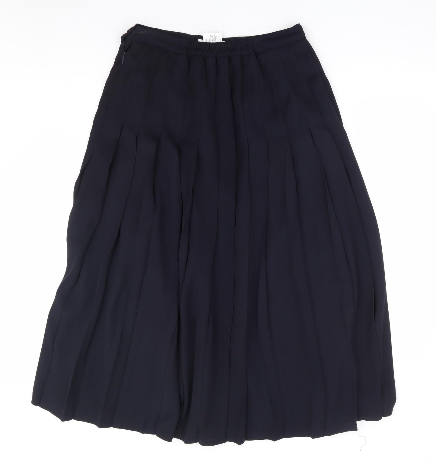 Windsmoor Womens Blue Polyester Pleated Skirt Size 14 Zip