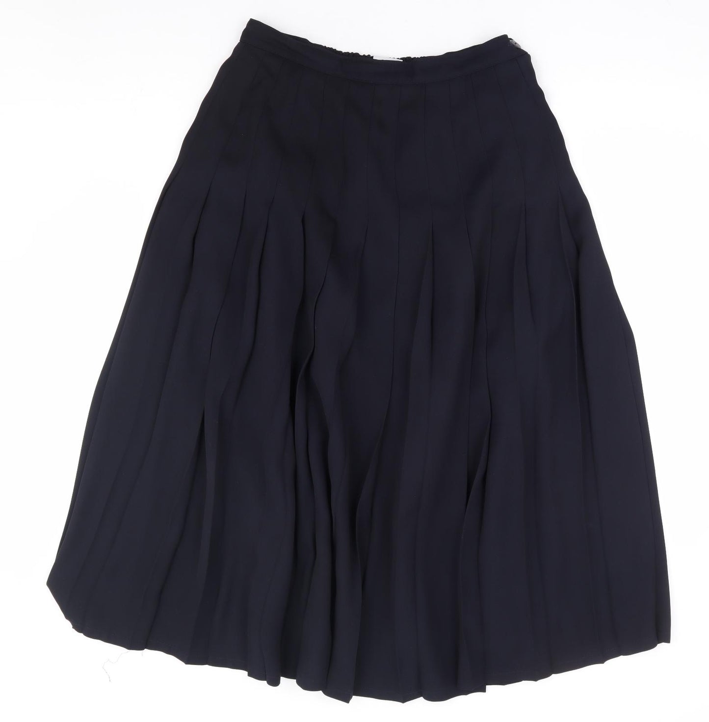 Windsmoor Womens Blue Polyester Pleated Skirt Size 14 Zip