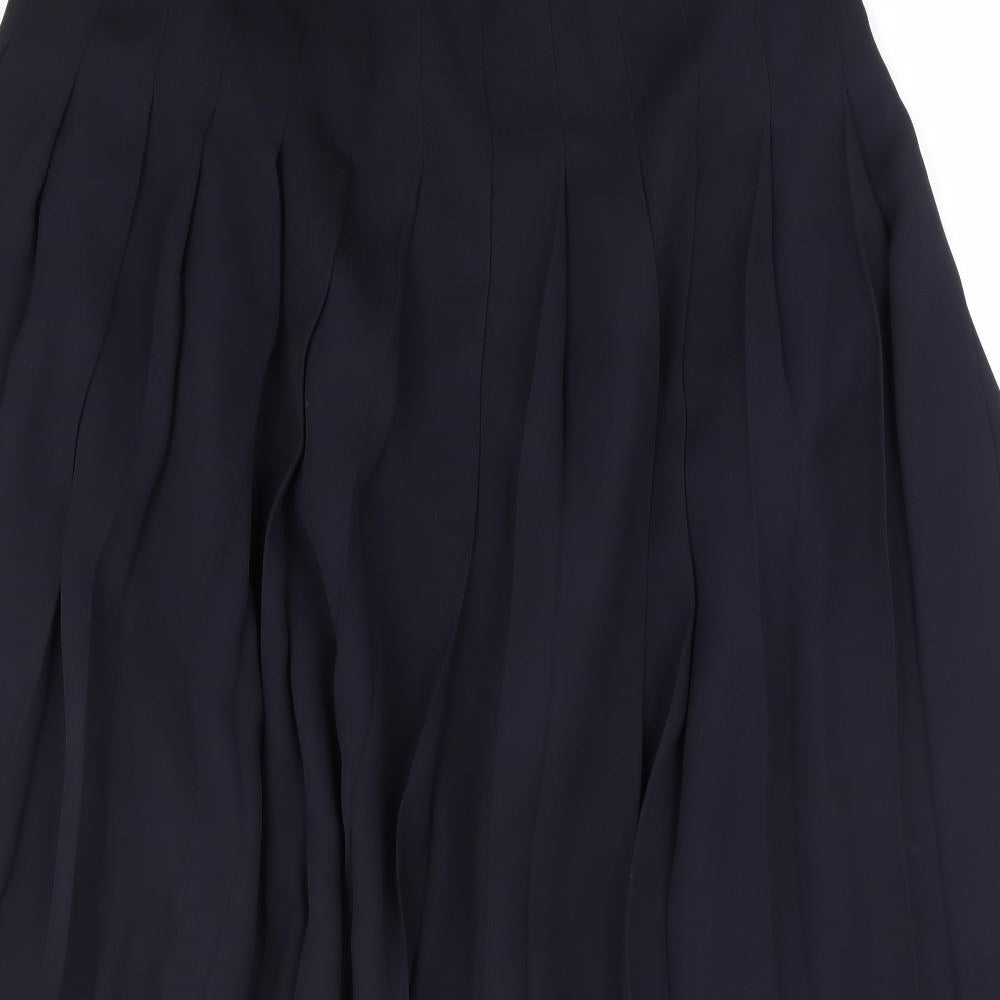 Windsmoor Womens Blue Polyester Pleated Skirt Size 14 Zip